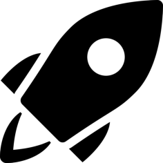 Cute Rocket Launching Stencil Svg Vector, Free Vectors File